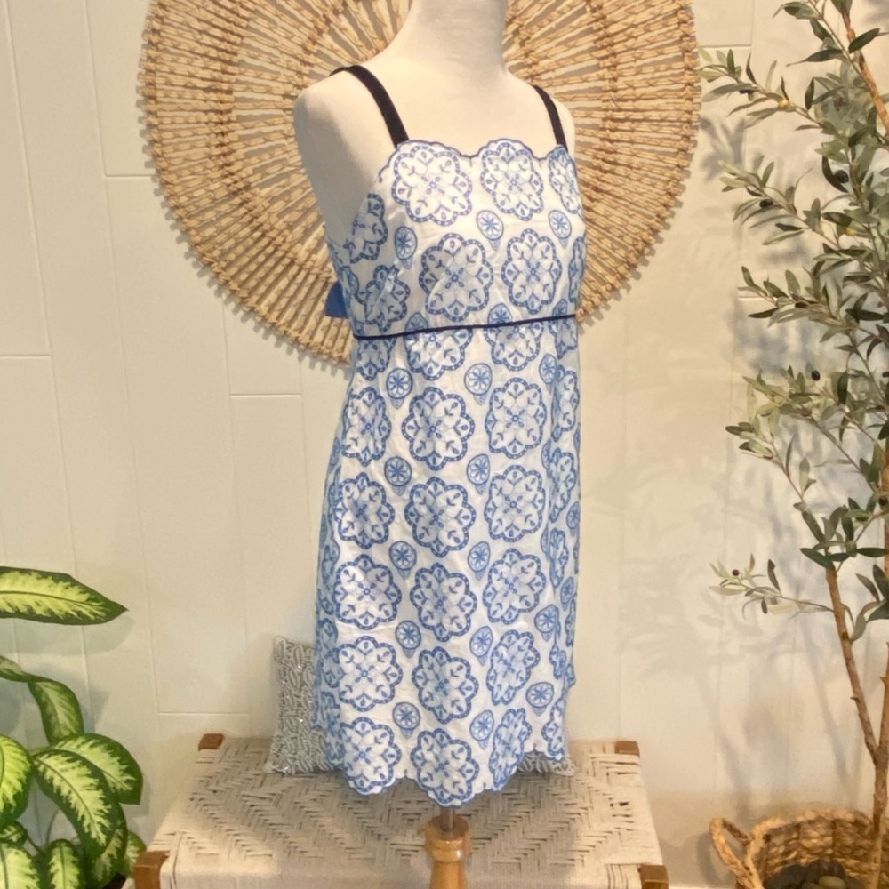 NWT Cartolina Nantucket The Lizzie Embroidered Eyelet Dress
Blue White Size XL - Picture 3 of 11